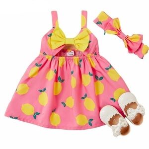 PATPAT Infant Summer Baby Lemon Print Strappy Dress size 3-6 months